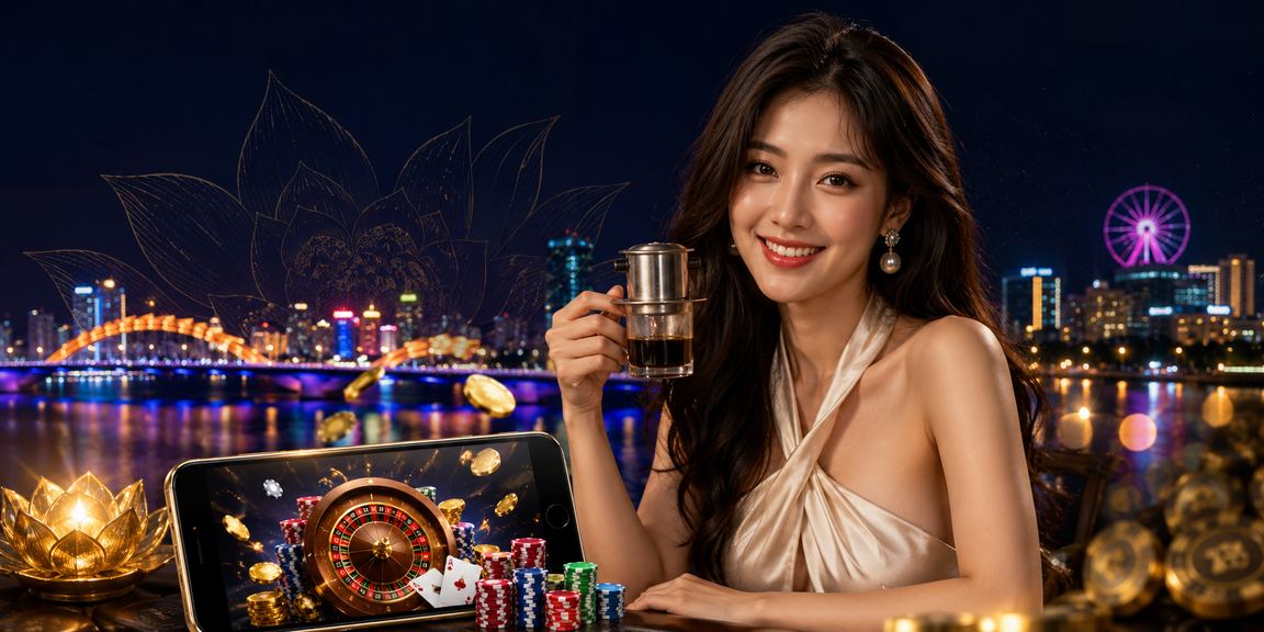 Người dùng tại Đà Nẵng xem thông tin cá cược và thanh toán trực tuyến bên ly cà phê