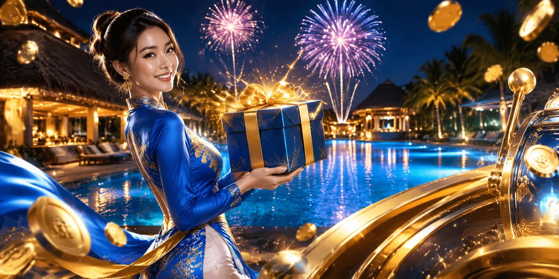 Người phụ nữ mặc áo dài chơi slot game tại khu nghỉ dưỡng Mũi Né